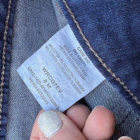 Wrangler Western Blue Jean Mini Skirt Size 8 Button Pockets Country Rodeo Fall - Picture 5 of 5